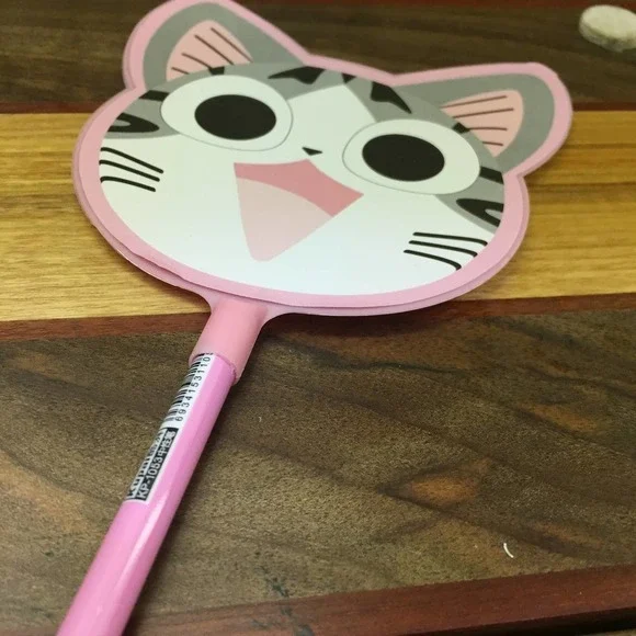 Pink Cat Fan Writing Pen - Picture 4 of 5